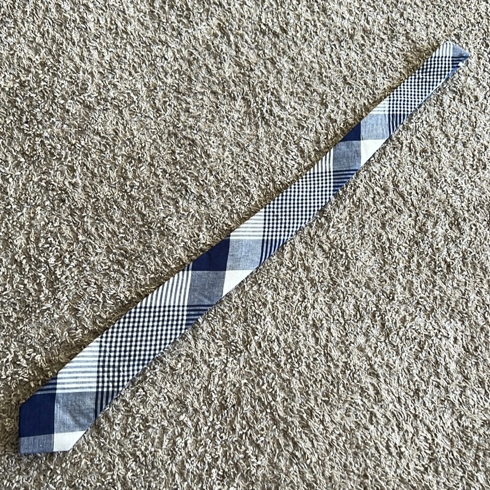 Old Navy Blue Plaid Skinny Tie